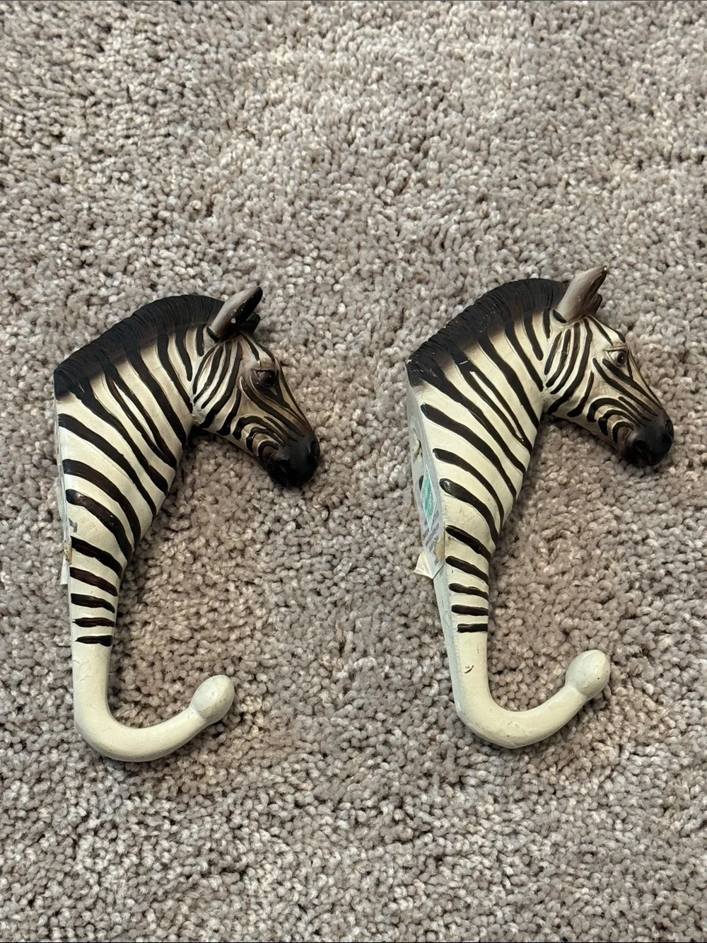 Hobby Lobby Zebra Head Wall Hooks in Black and White